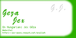 geza jex business card
