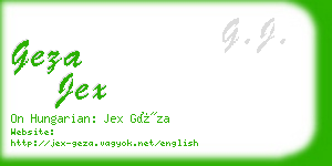 geza jex business card